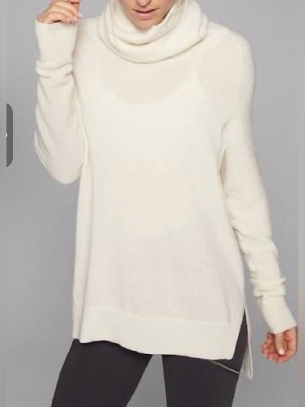Athleta Cashmere Cowl Neck Sweater, Size Medium